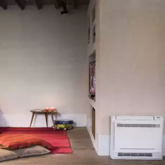 Floor standing unit - a pioneer in the segment of floor air conditioners, with a typical Japanese compact design